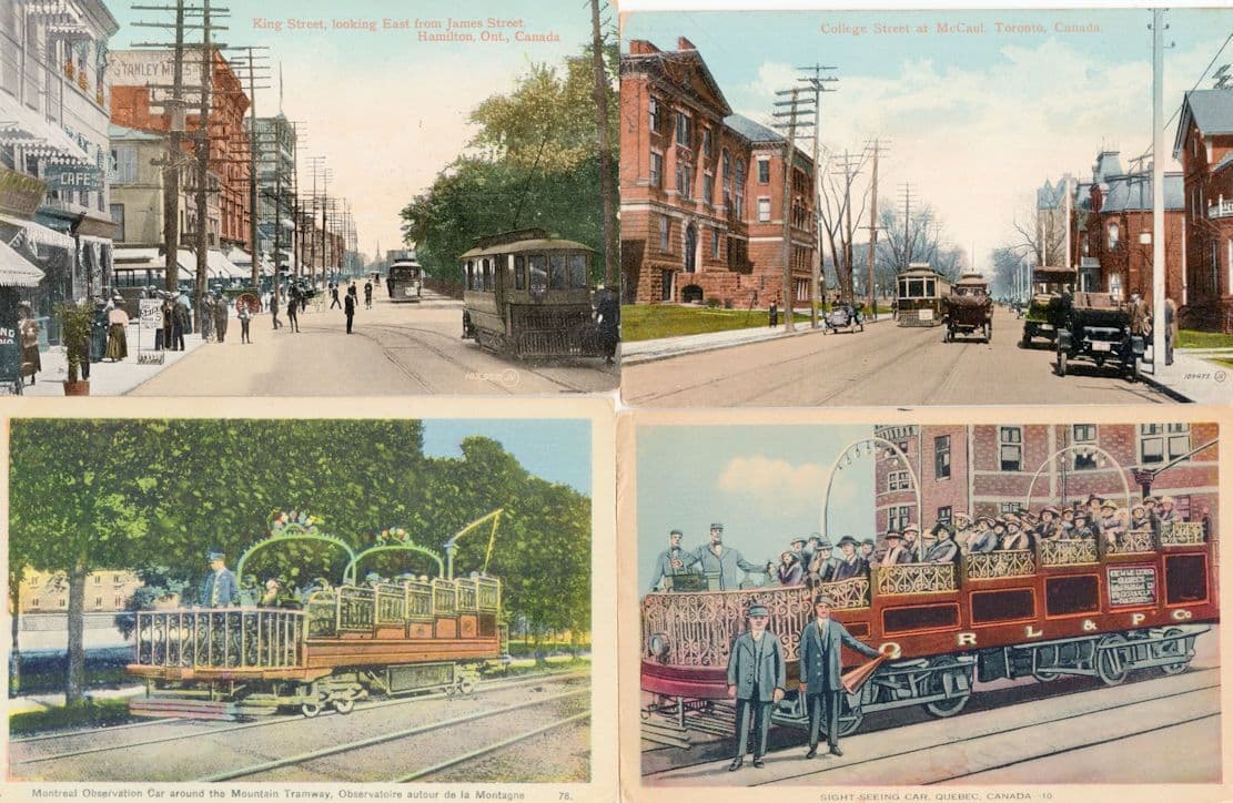 Montreal Observation Car 4x Old Canada Transport Postcard s