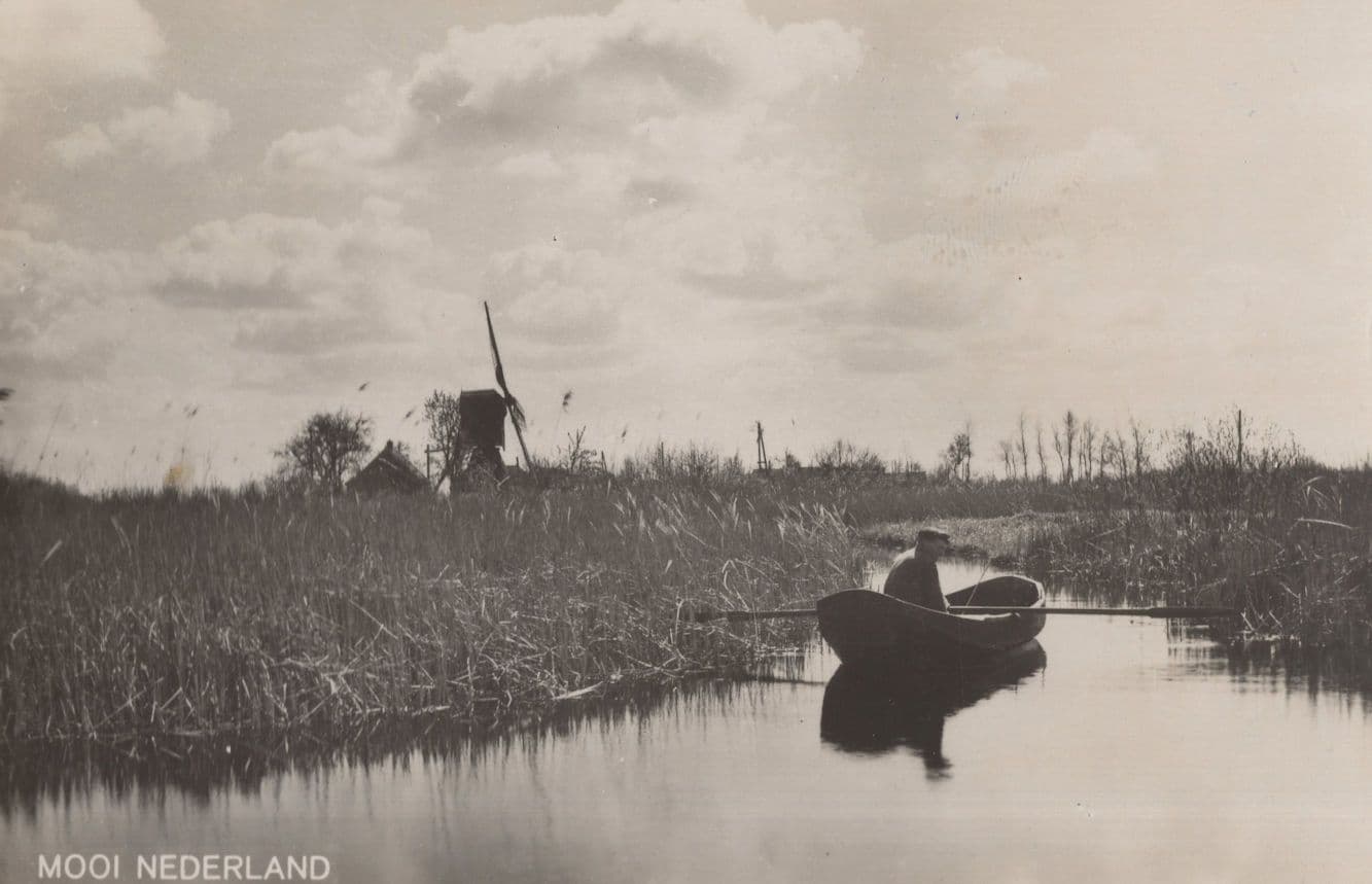 Mooi Nederland Dutch Rowing Boat Real Photo WW2 Postcard