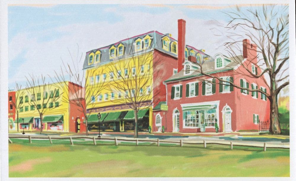 Moravian Book Shop Bethlehem Pennsylvania Oil Painting Postcard