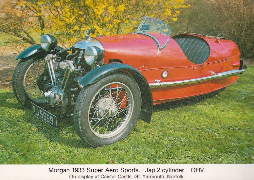 Morgan 1933 Super Aero Sports 2 Cylinder Classic Car Postcard