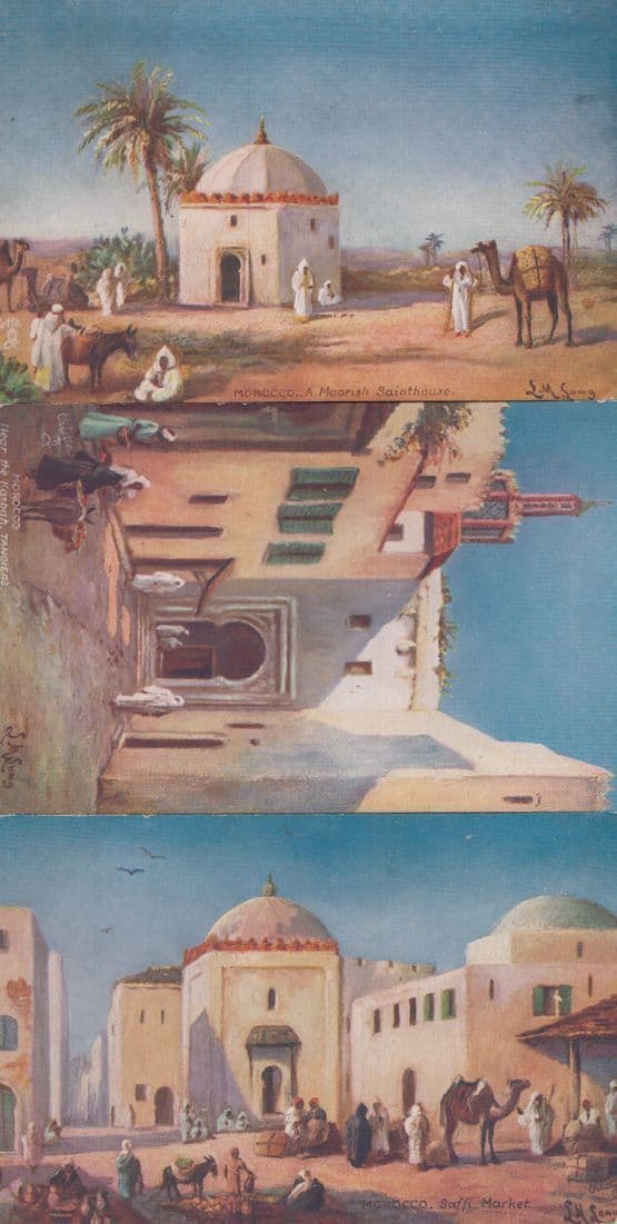 Morocco A Moorish Sainthouse 7428 Tucks Oilette Antique 3x Postcard s