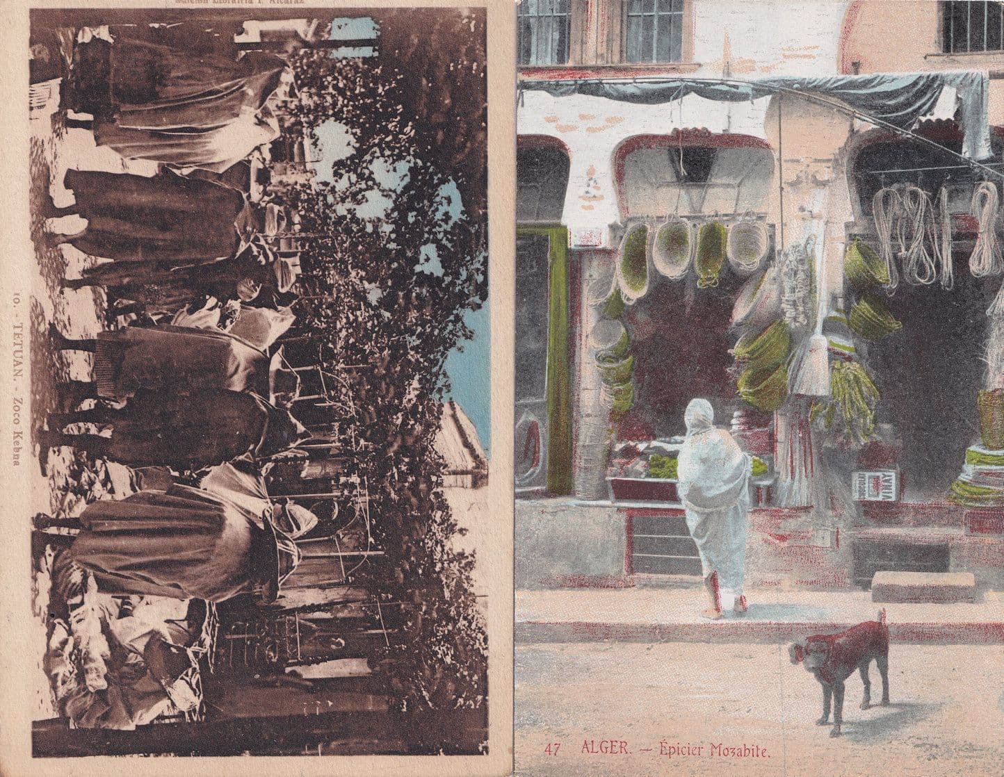 Morocco Zoco Kebna Algeria 2x Old Market Postcard s