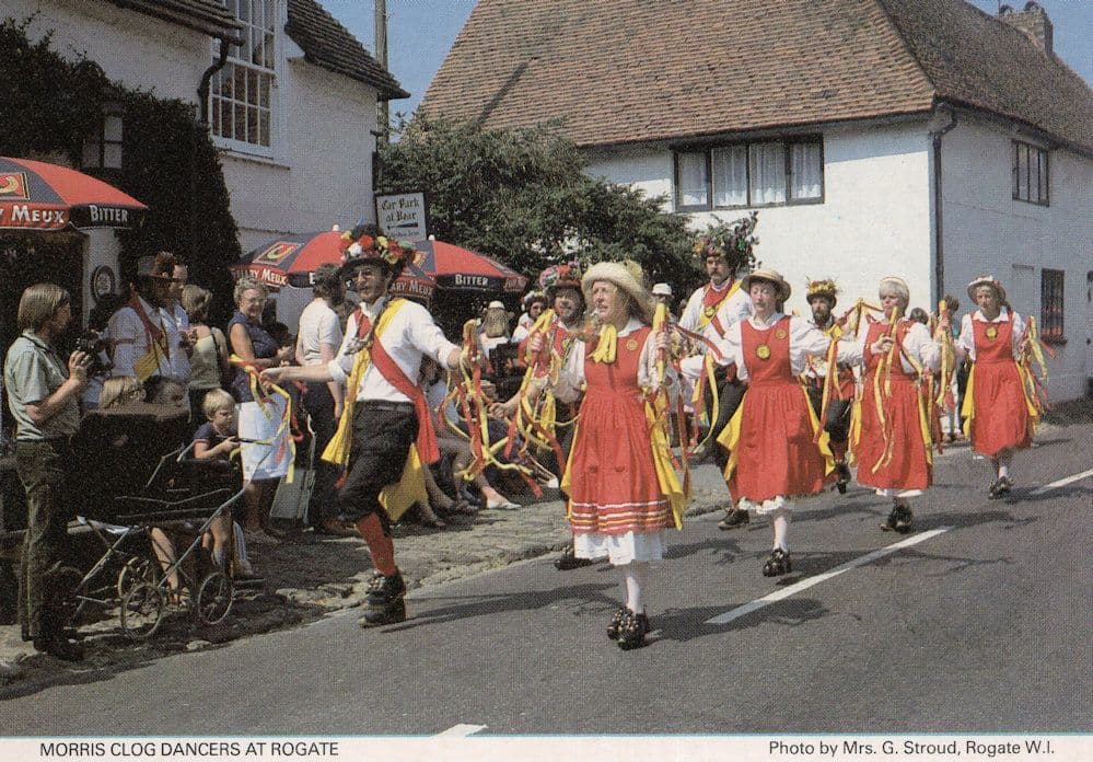 Morris Dancers Dancing At Rogate Sussex 1980s Rare Postcard