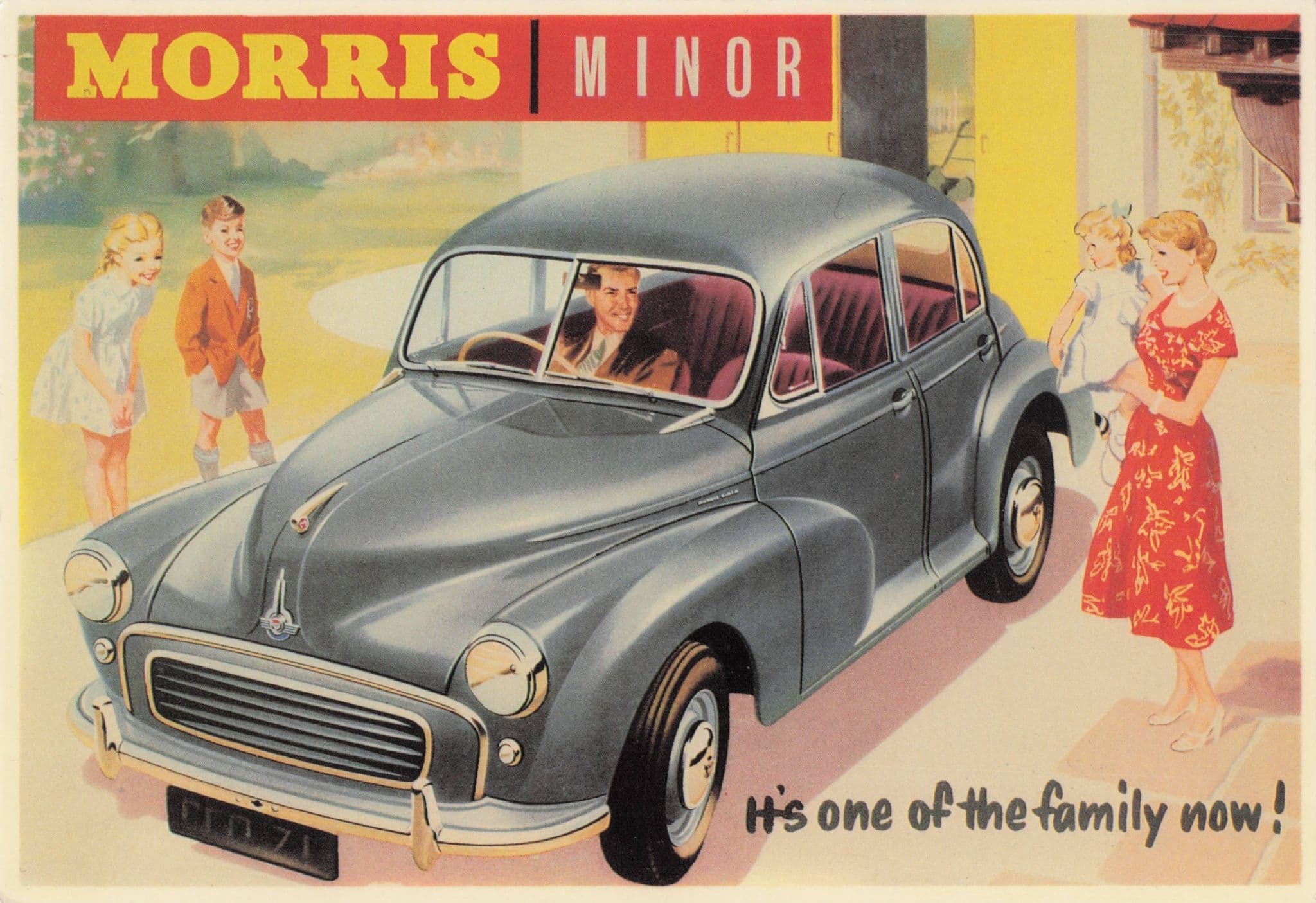 Morris Minor Classic Vintage Car One Of The Family Now Poster Postcard