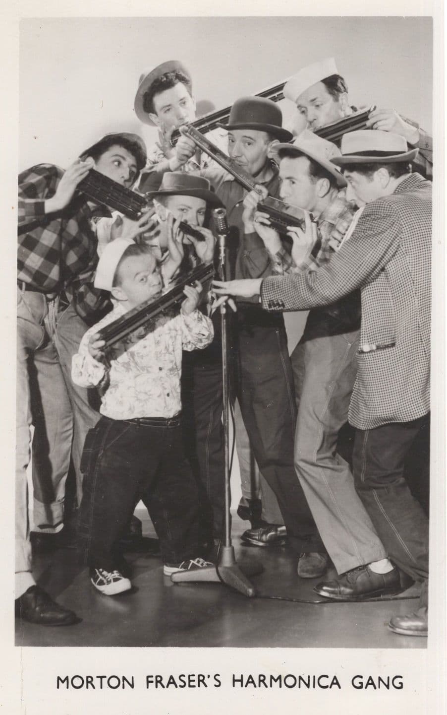 Morton Fraser & His Harmonica Gang Midget Hand Signed Photo