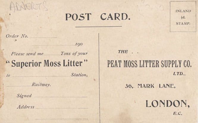Moss Horse Cattle Manure Sheep Farm Litter Antique London Advertising Postcard