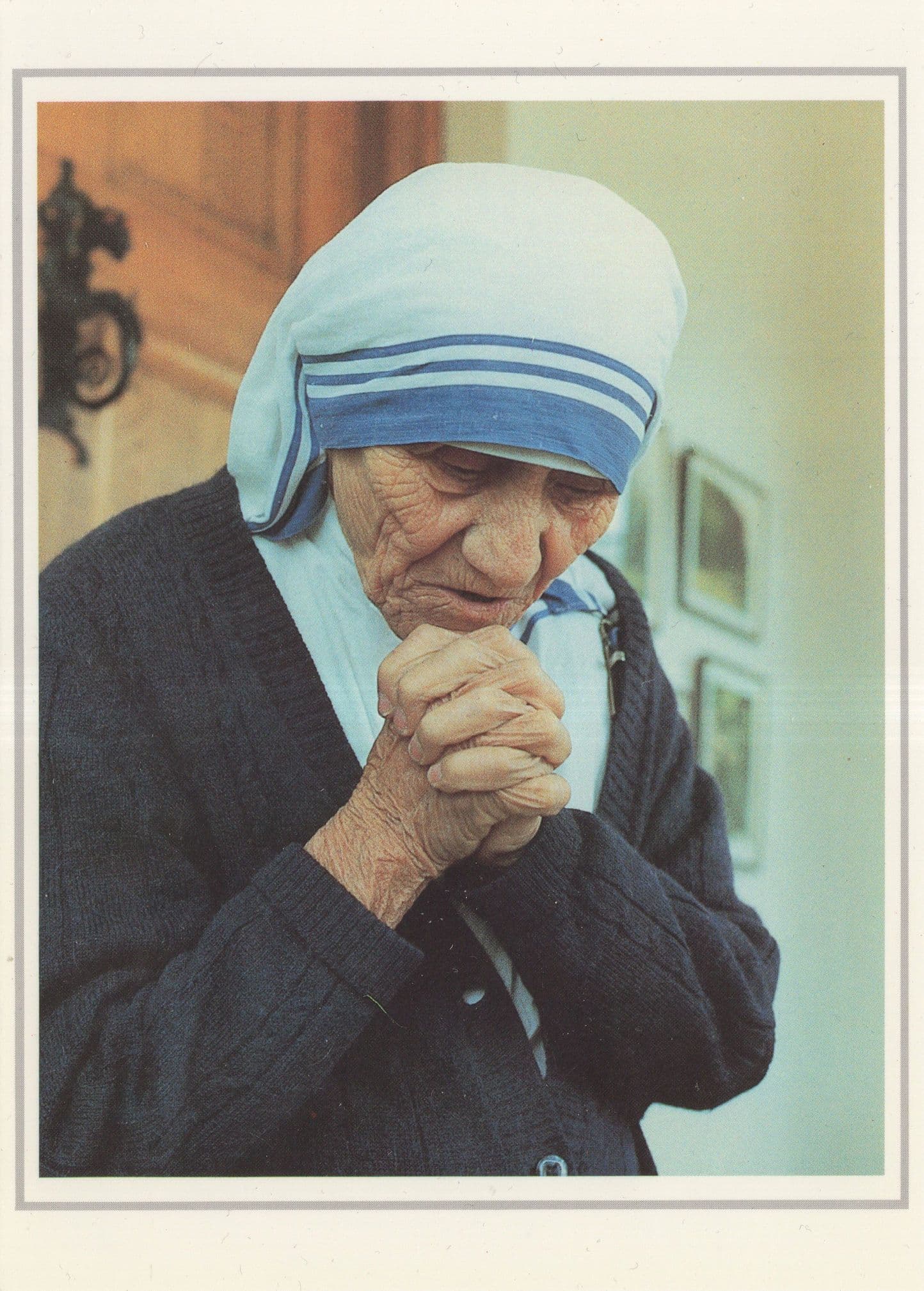 Mother Teresa Prays For The World Photo Postcard