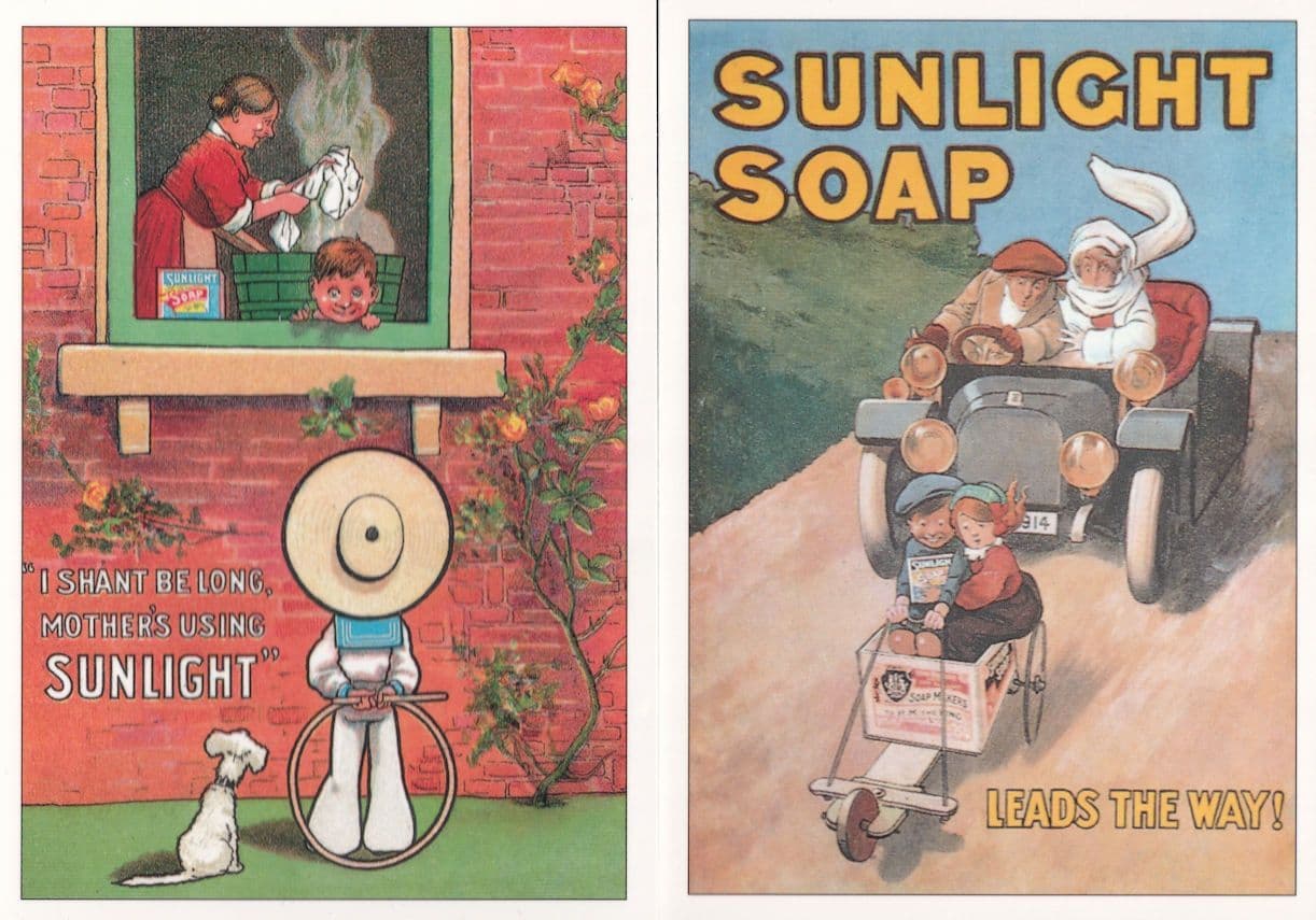 Mothers Using Sunlight Soap 2x Advertising Postcard s