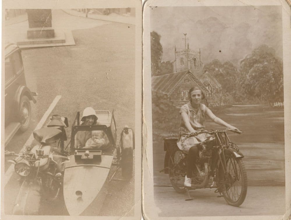 Motorbike Cycle Bicycle 2x Old Character RPC Postcard Please Read