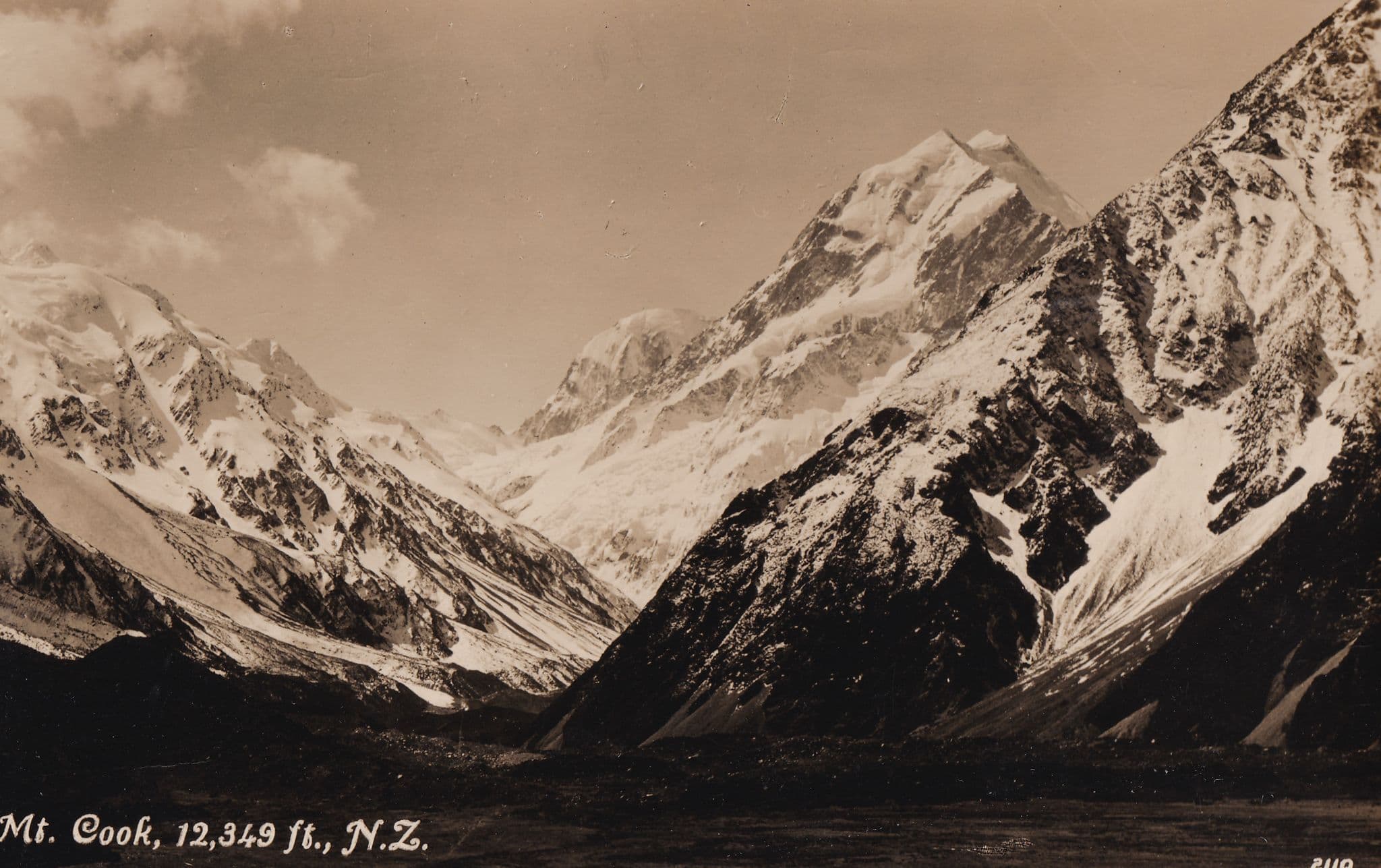 Mount Cook New Zealand from the Hermitage 2x Real Photo Postcard s