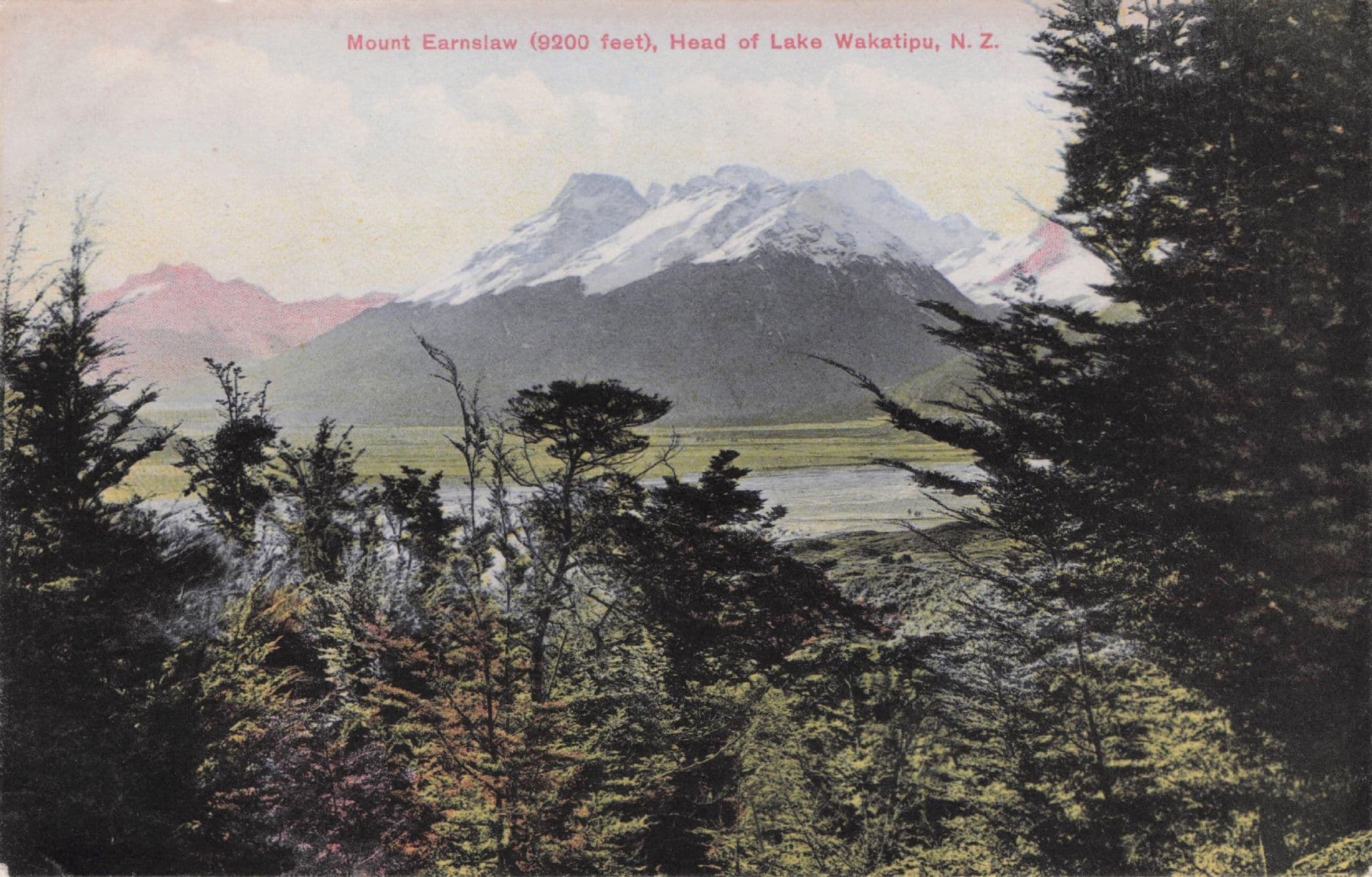 Mount Earnslaw Lake Wakatipu New Zealand Old Postcard