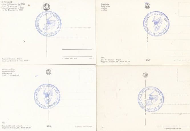 Mount Vesuvius Volcano 4x Italy Cards incl WW2 Eruption Postcard s & Postmark s