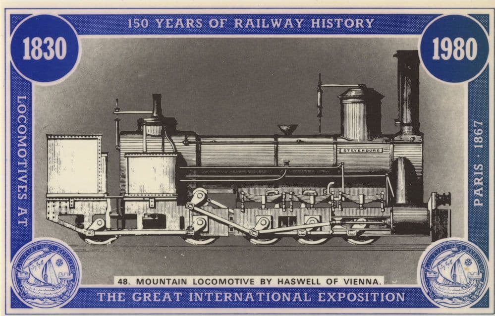 Mountain Locomotive Haswell Of Vienna Paris Train Exposition Postcard
