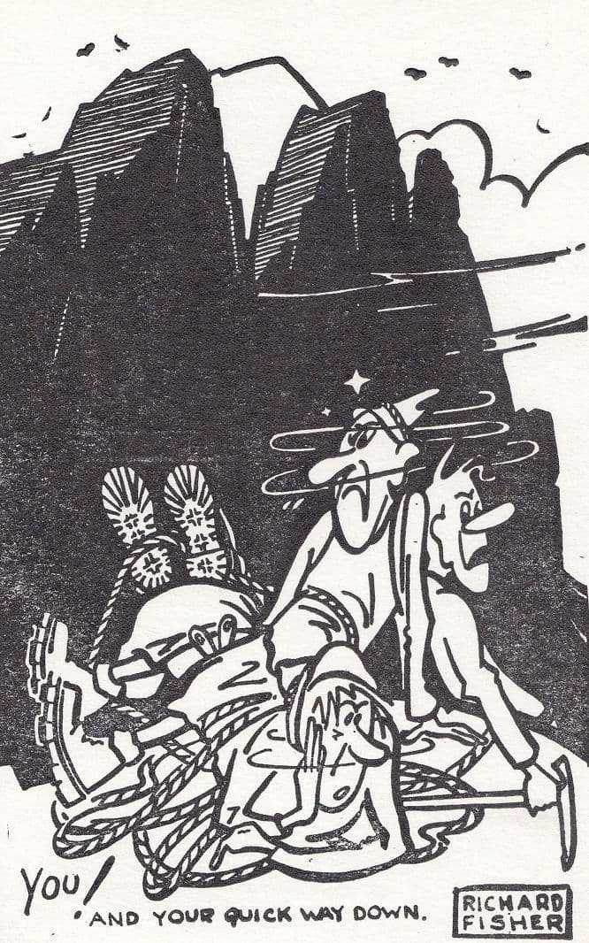 Mountain Rock Climbing Richard Fisher Mountaineering Comic Humour Postcard 4