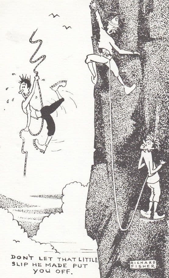 Mountain Rock Climbing Richard Fisher Mountaineering Comic Humour Postcard 9