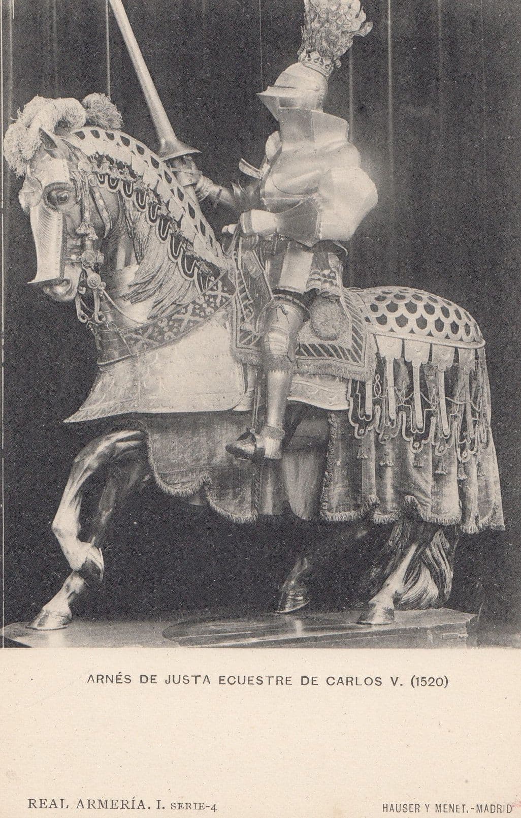 Mounted Horse Of Charles V 5th Roman Emporer Of Spain Armour Old Postcard