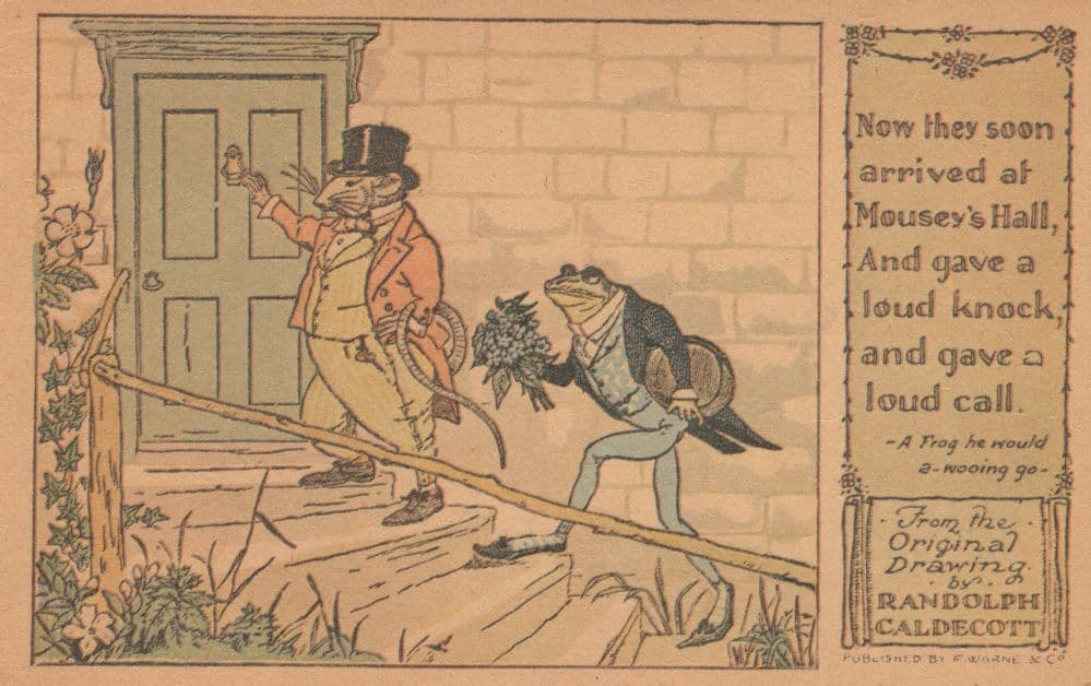 Mouseys Hall Toad Frog Randolph Caldecott Comic Postcard