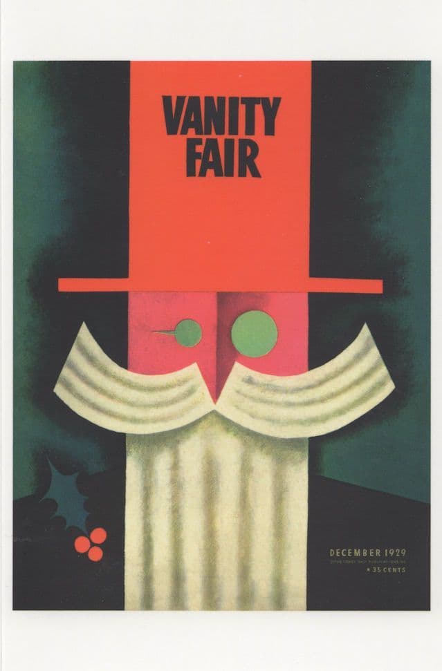 Moustache Beard Cardboard Top Hat Art Deco USA Magazine Postcard
