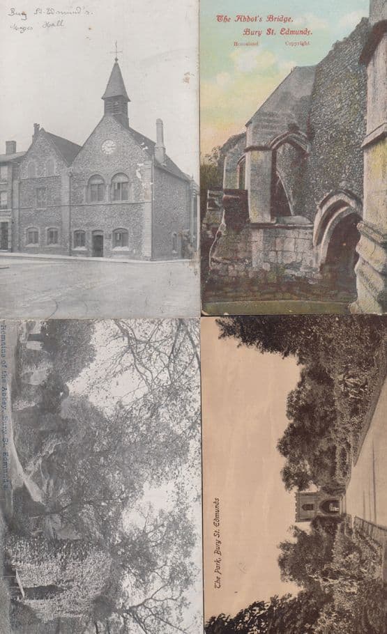 Moyses Hall Clock Bury St Edmunds Vintage Postcard