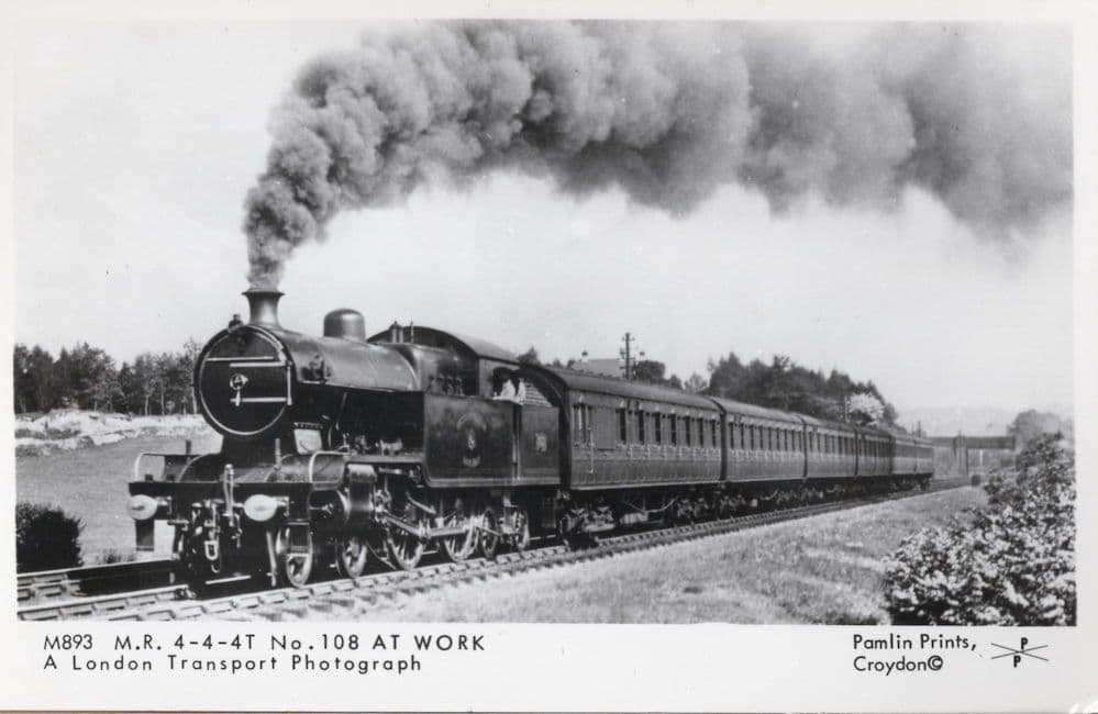 MR 4-4-4T No 108 At Work Railway Train Locomotive Photo Postcard