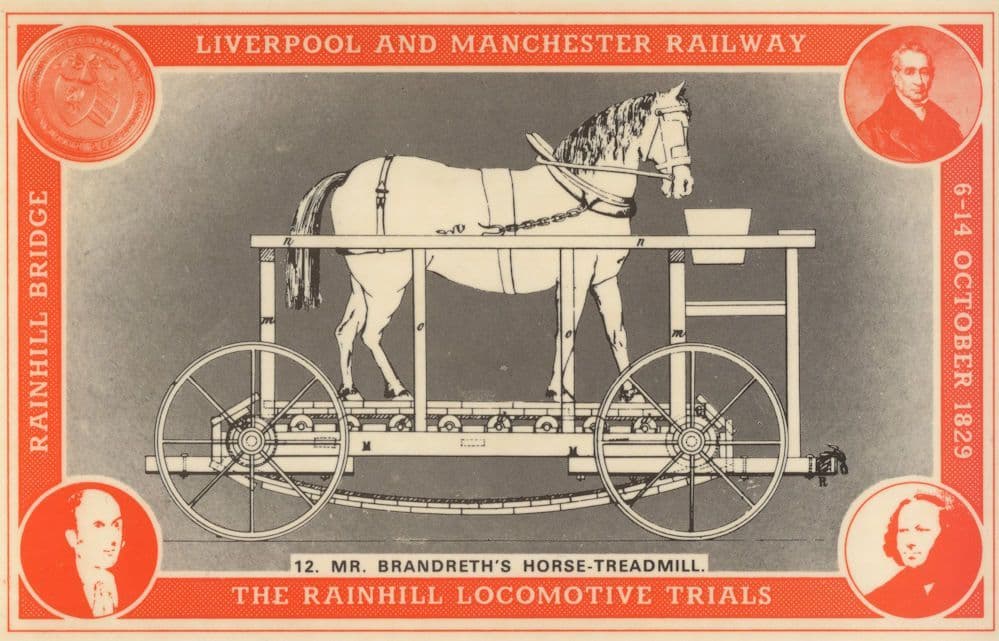 Mr Brandreths Rocking Horse Treadmill Manchester Railway Postcard