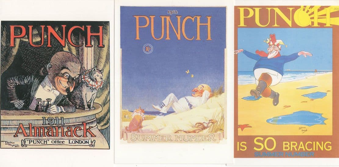 Mr Punch Magazine 1911 1923 & 1986 Almanack Theatre Postcard