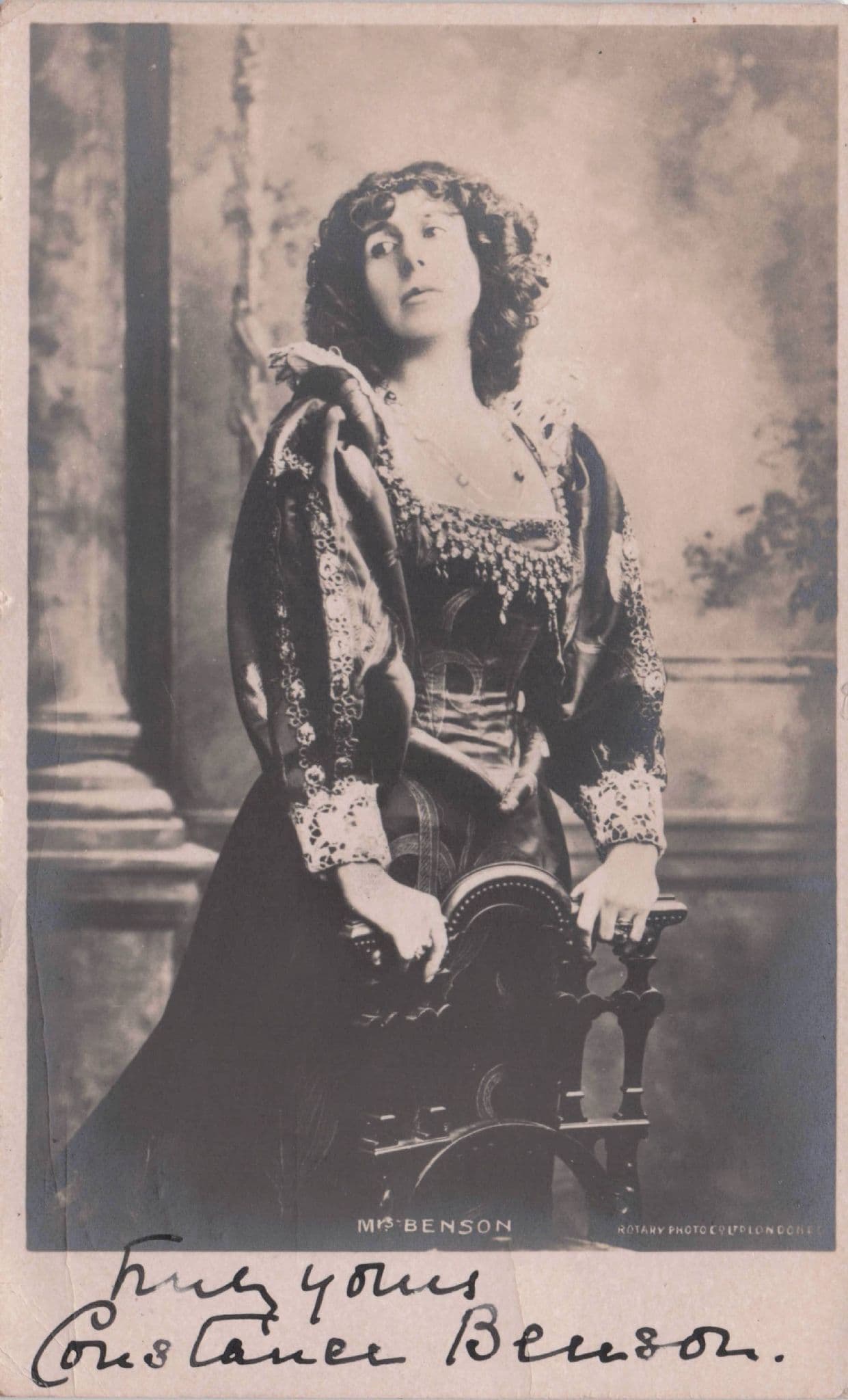 Mrs Constance Benson Shakespeare Edwardian Actress Hand Signed Postcard
