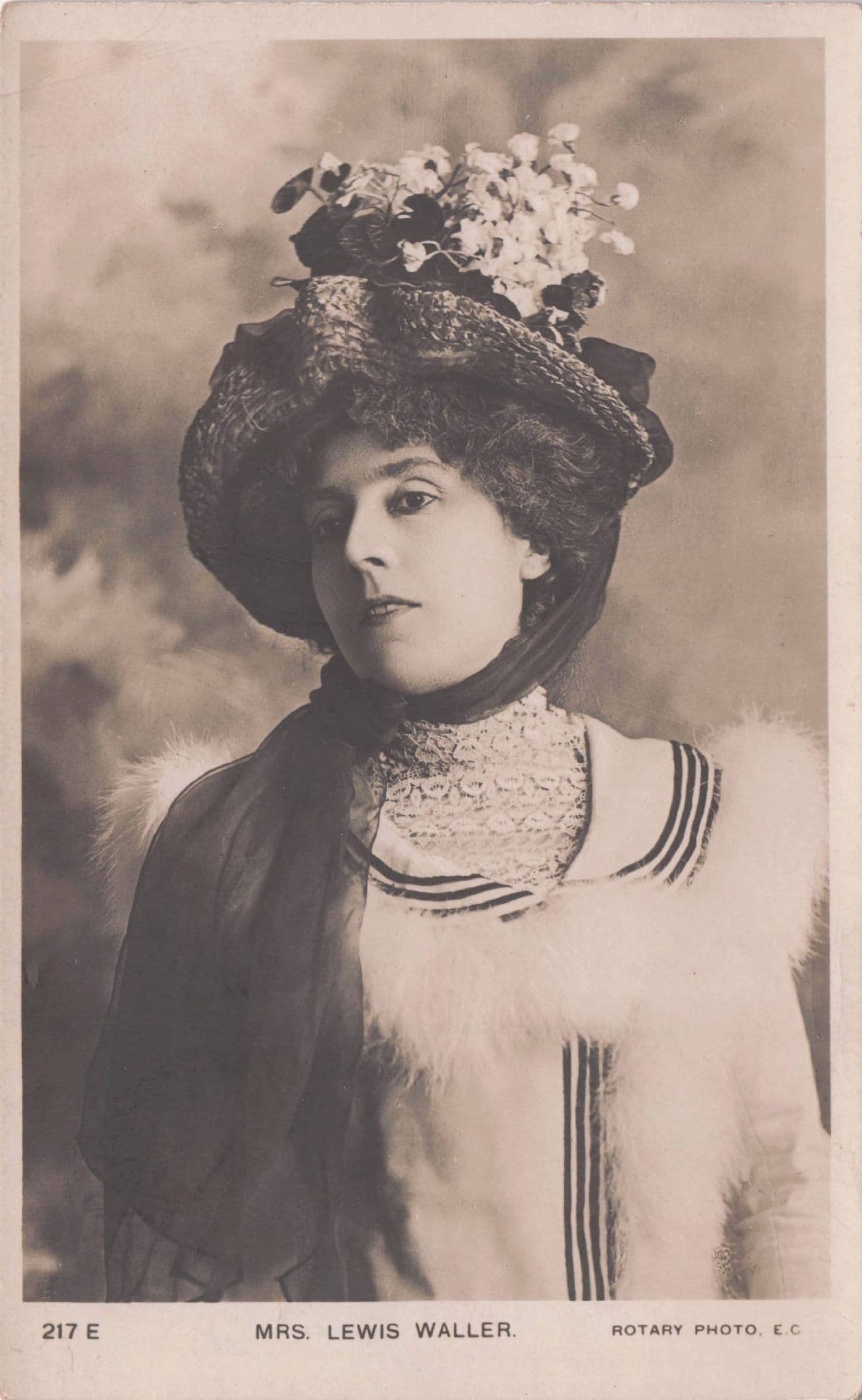 Mrs Lewis Waller Snooty Posh Rotary Rare Theatre Old Postcard