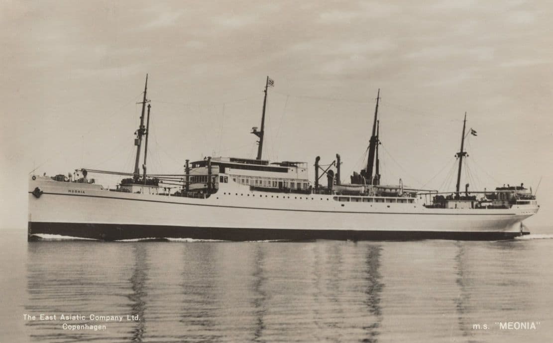 MS Meonia Denmark East Asiatic Aquatic Company Ship Rare Postcard