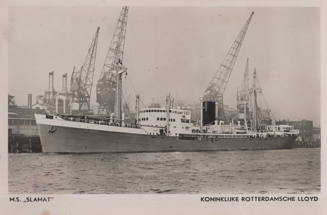 MS Slamat Koninkluke Rotterdamsche Lloyd Ship Rare RPC Postcard