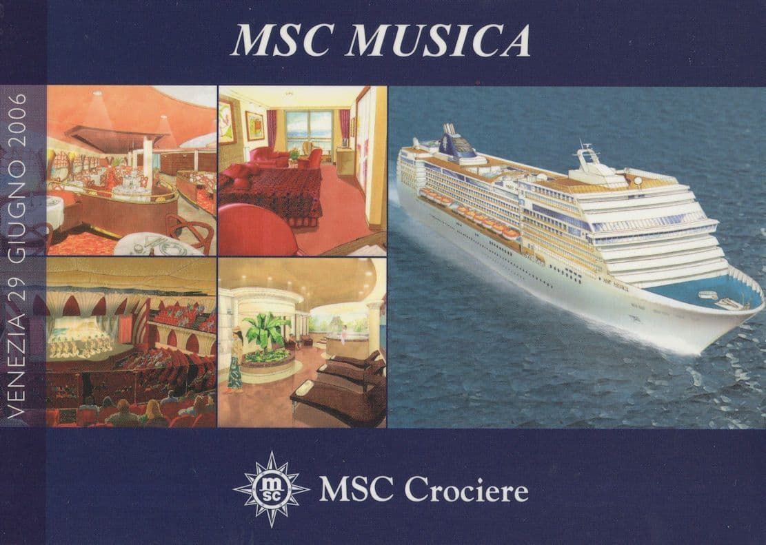 MSC Musica Crociere Lines Ship Advertising Interior Postcard