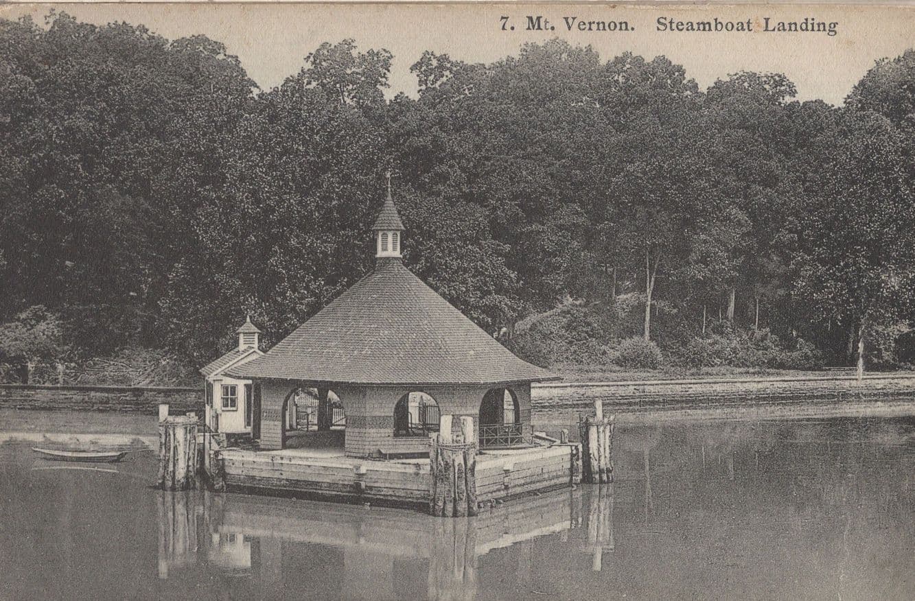 Mt Vernon Steamboat Landing Old USA Boat Postcard