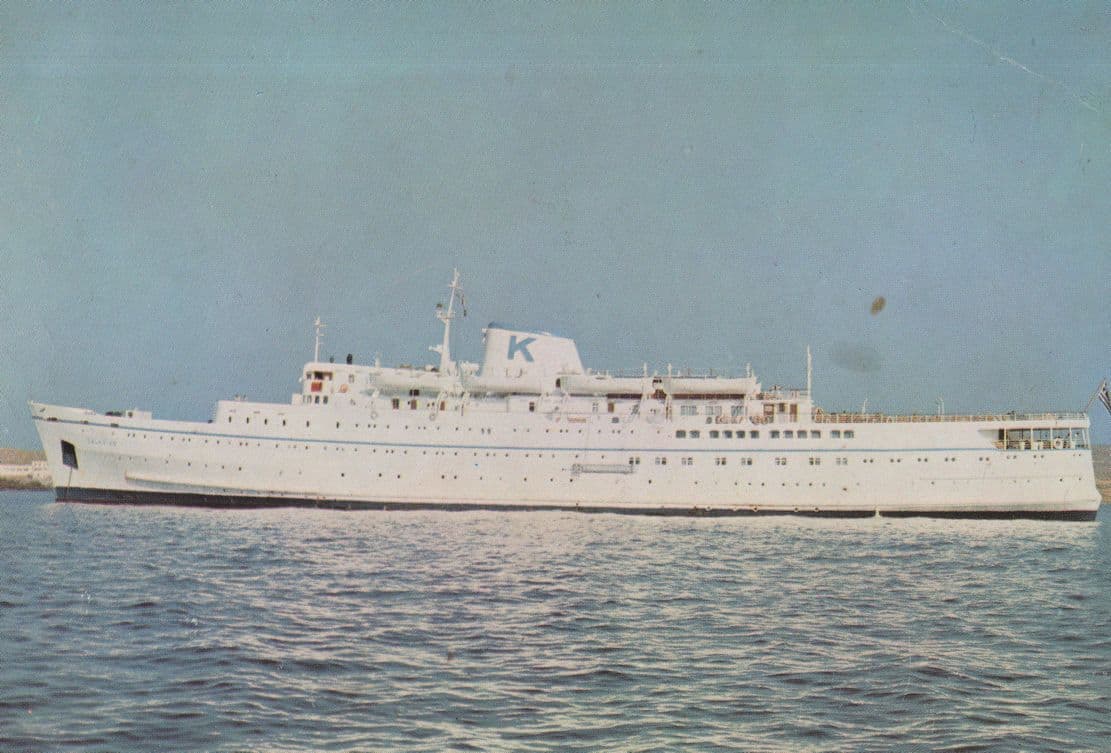 MTS Galaxias Greek Cruise Ship Ferry Hellenic Cruises Postcard