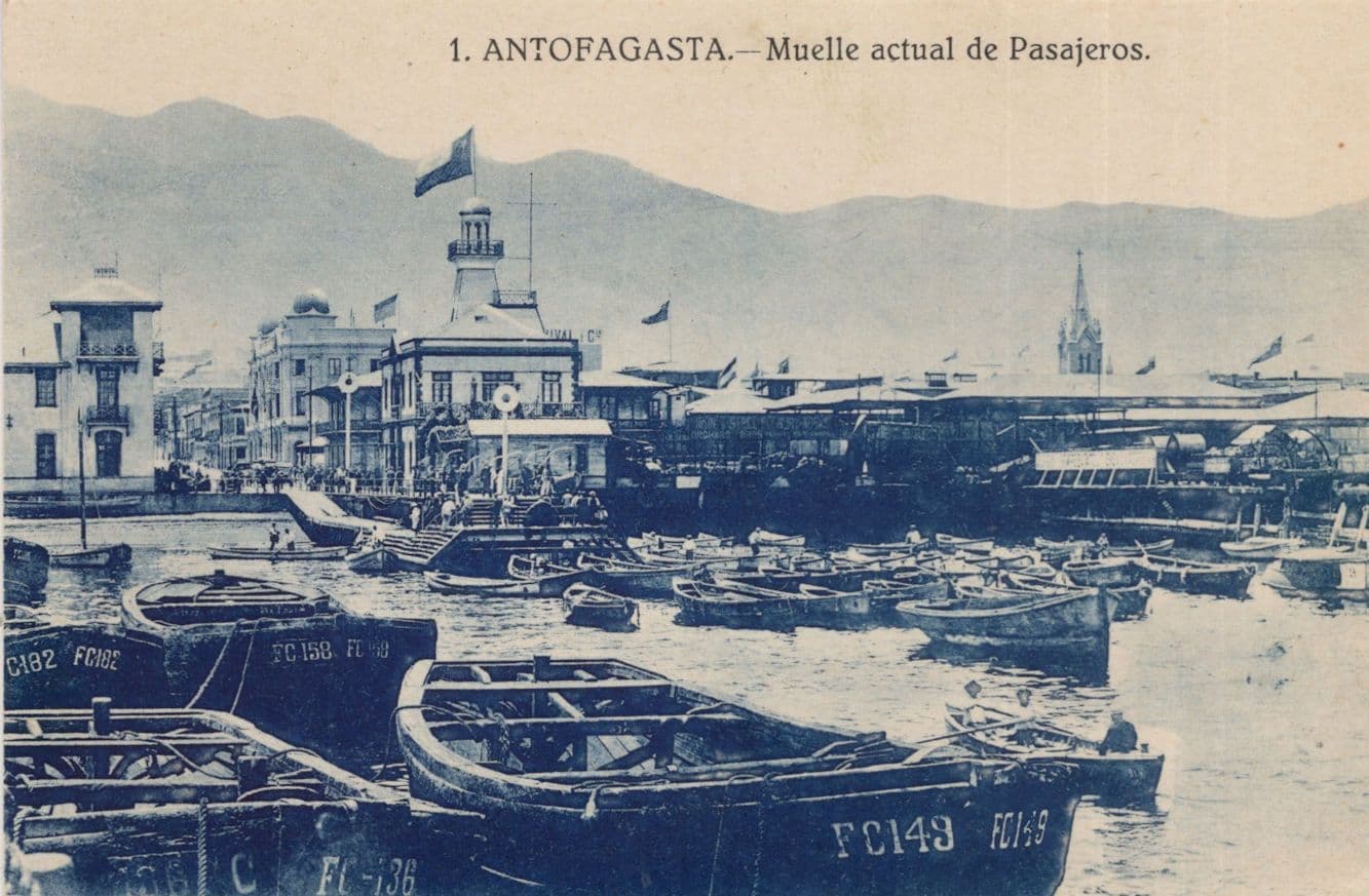 Muelle Actual De Pasajeros Antofagasta Chile Old Harbour Postcard