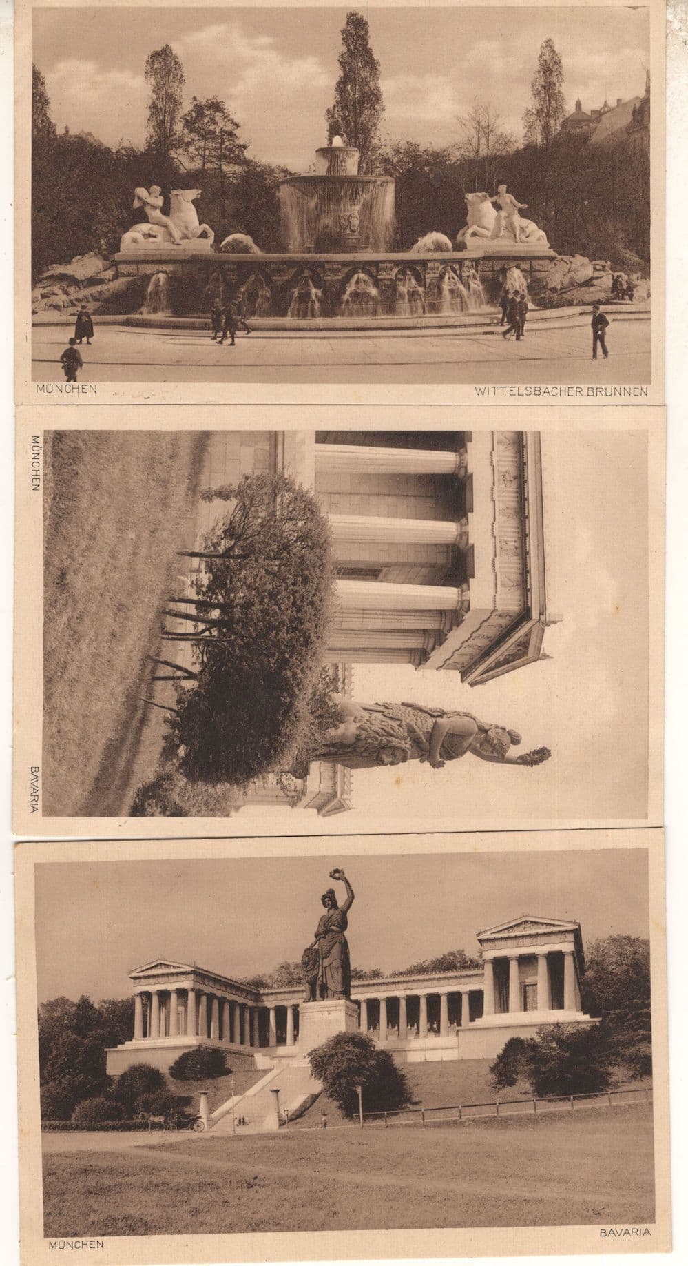 Munchen Bavaria Denkmal 3x German Old Postcard s