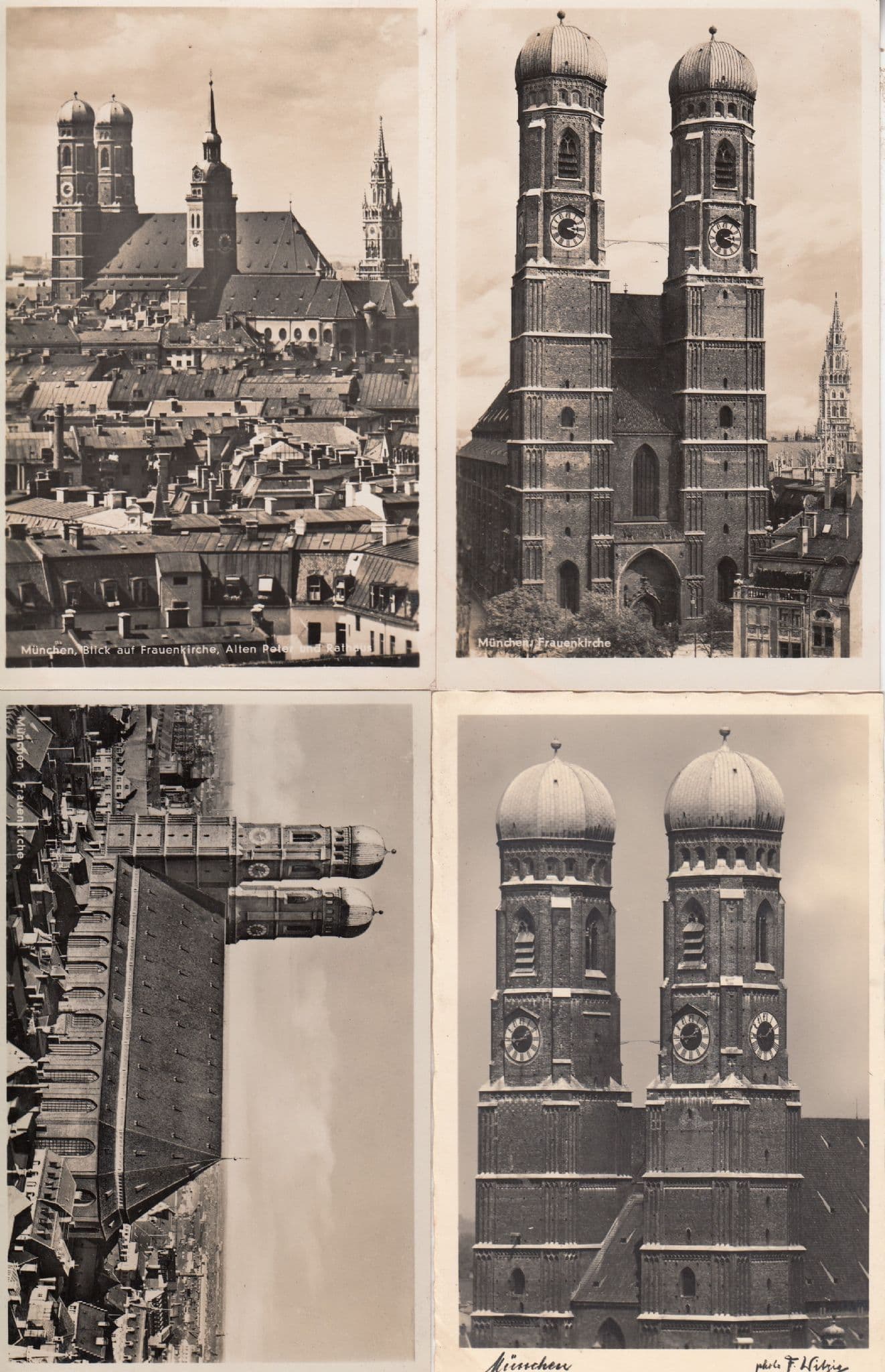 Munchen Frauenkirche Clock 4x Antique German Clocks Postcard s