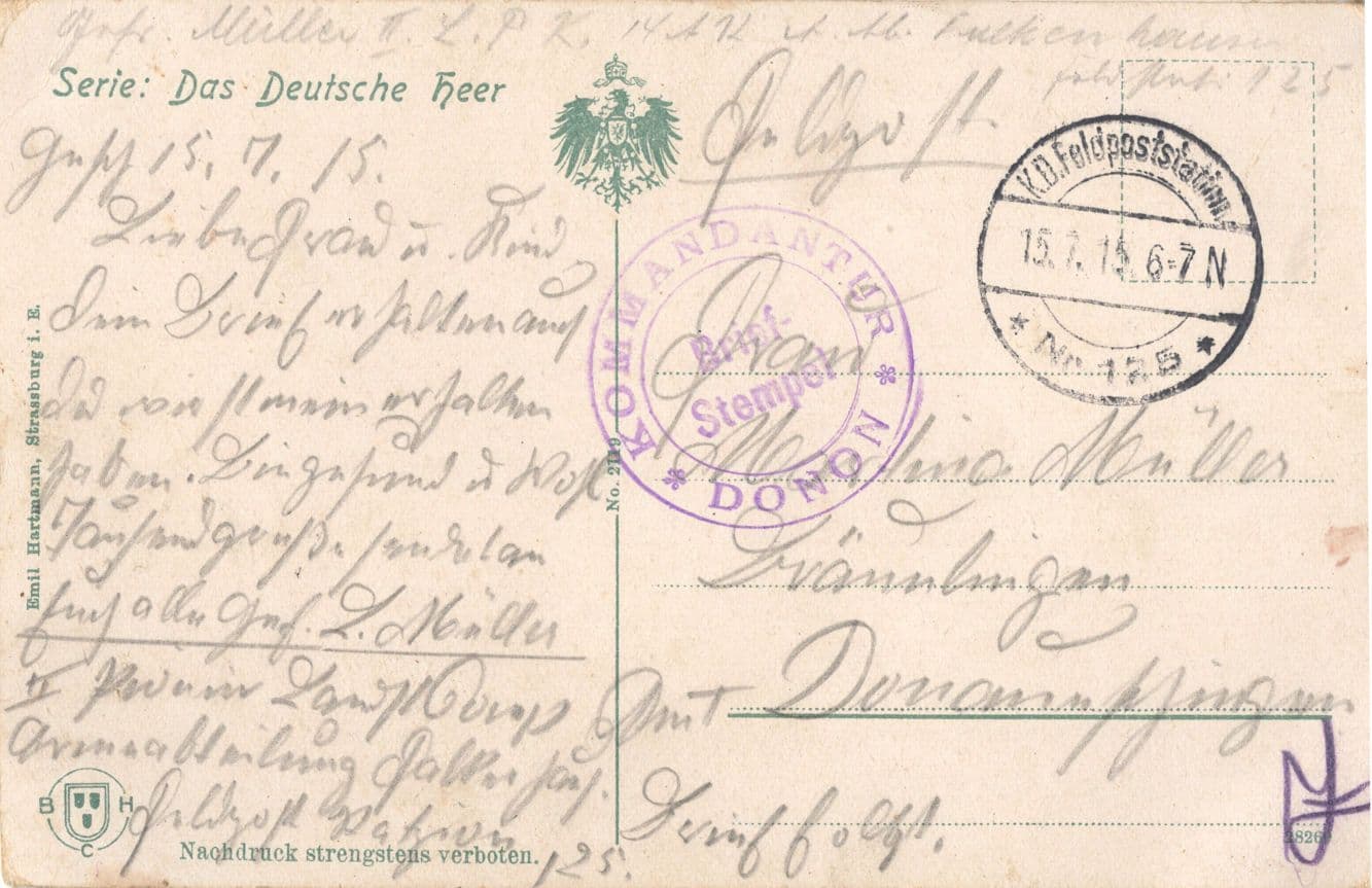 Munchen German Old WW1 Essen Military Train Lady & Soldiers 1916 War Postcard