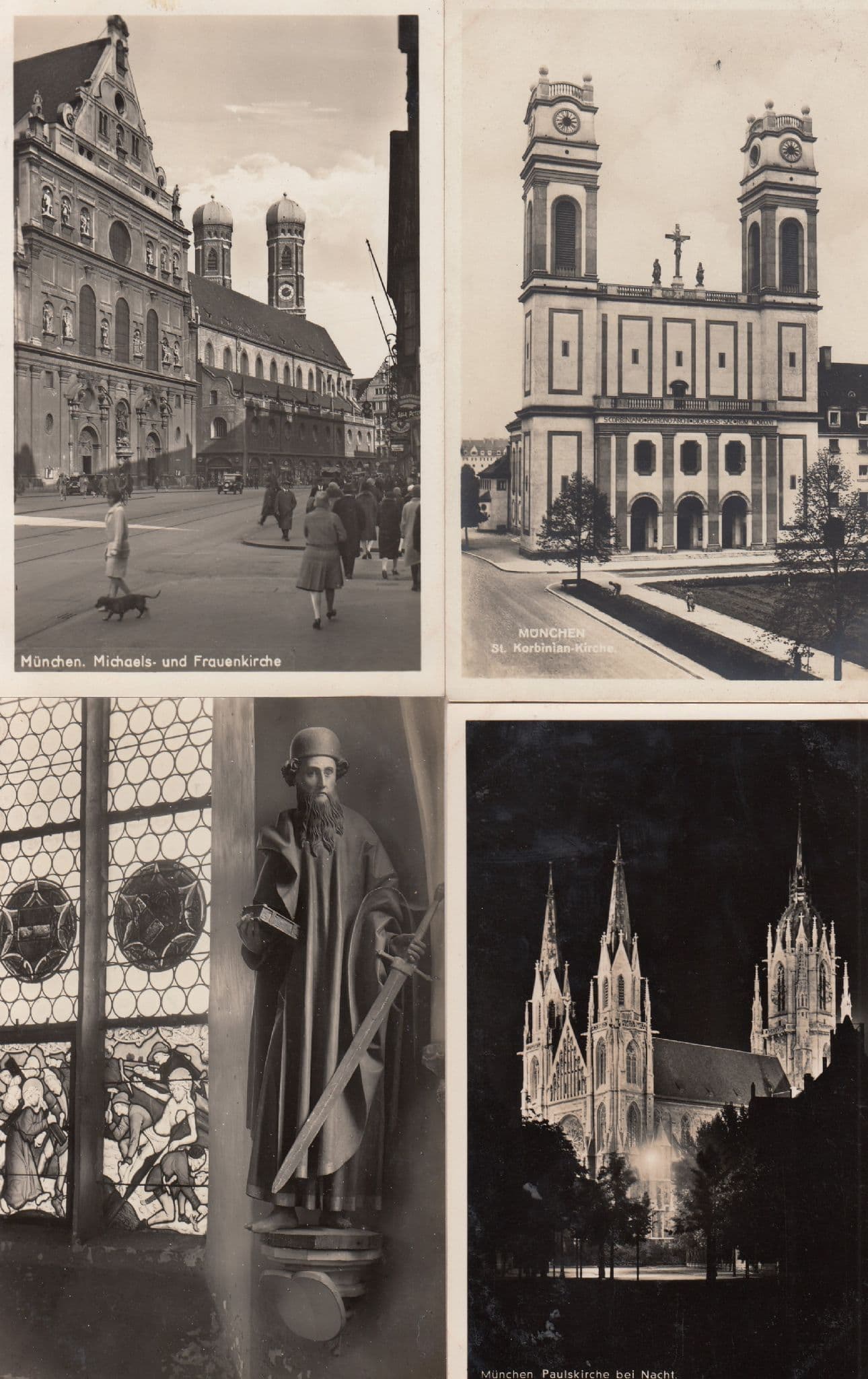 Munchen Paulskirche Bei Nacht St Korbinian Frauenkirche Die Blutenburg 4x Real Photo Postcard s