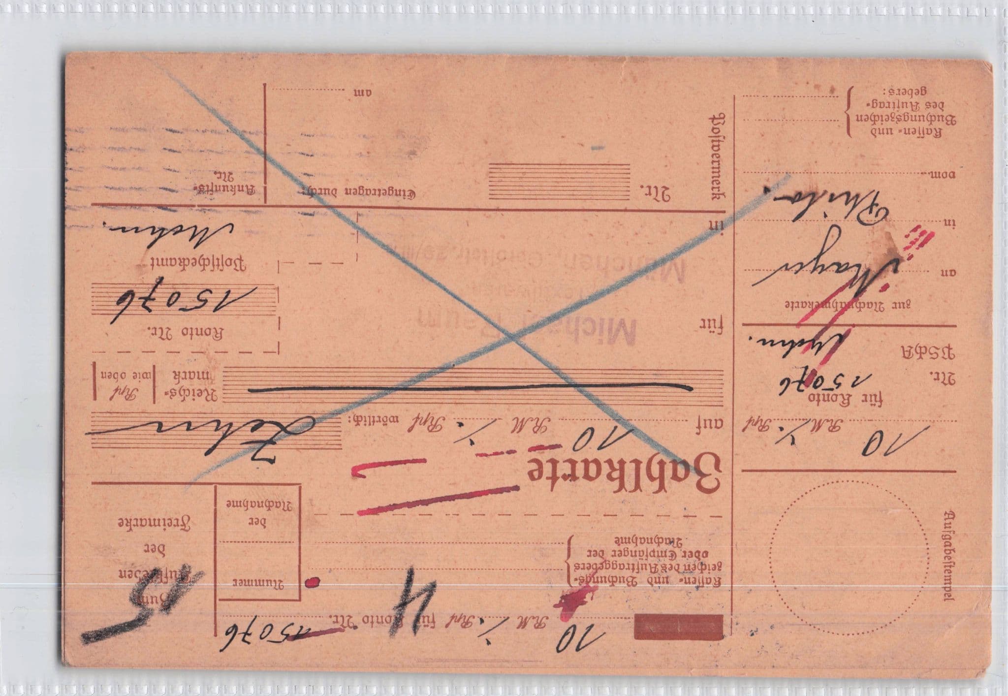 Munchen Textile Factory Goods German Receipt 1921 Old Postcard