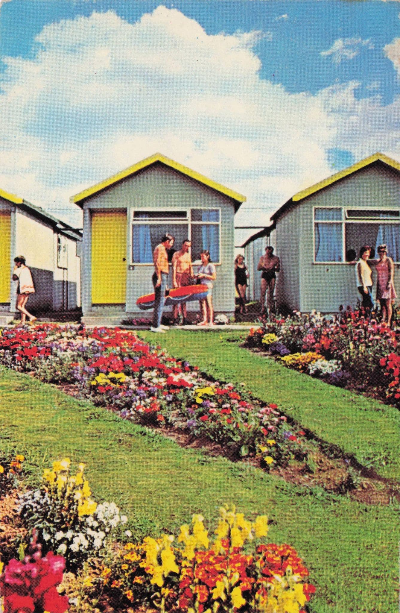 Mundesley Holiday Homes Camp 1970s Chalets Gardens Norfolk Postcard