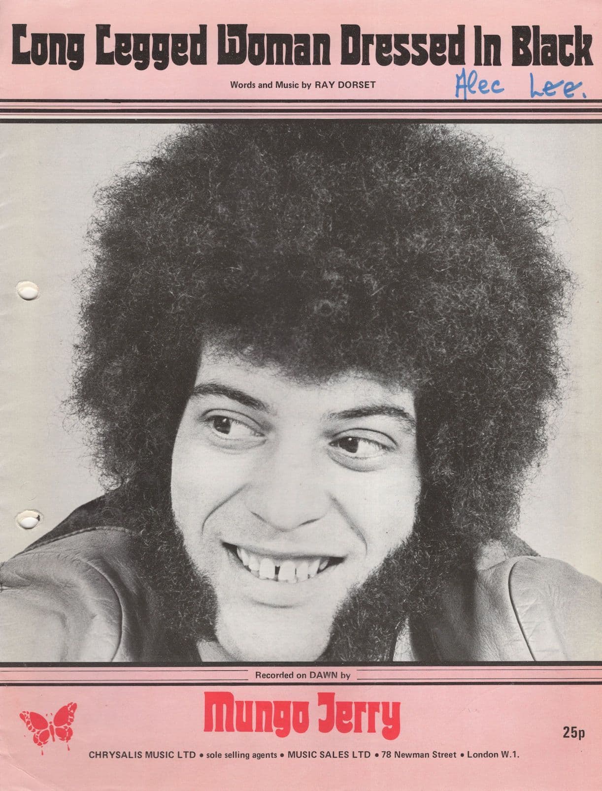 Mungo Jerry Long Legged Woman Dressed In Black Sheet Music