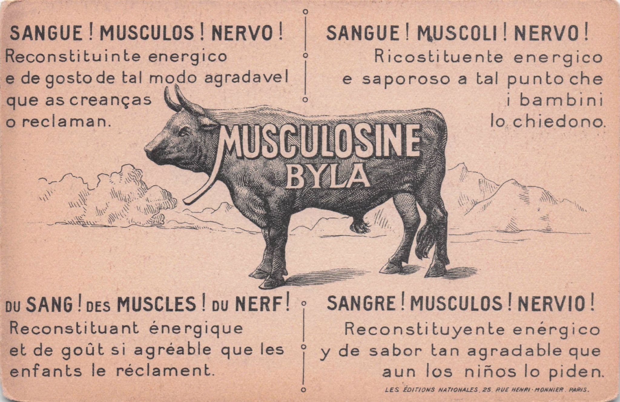 Musculosine Byla French Antique Herbal Remedy Tonic Old Postcard