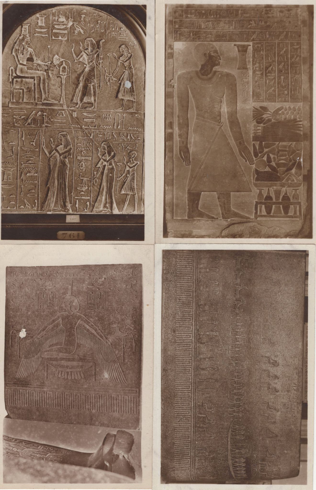 Museum De Louvre Egyptian Mural 4x Old Postcard s