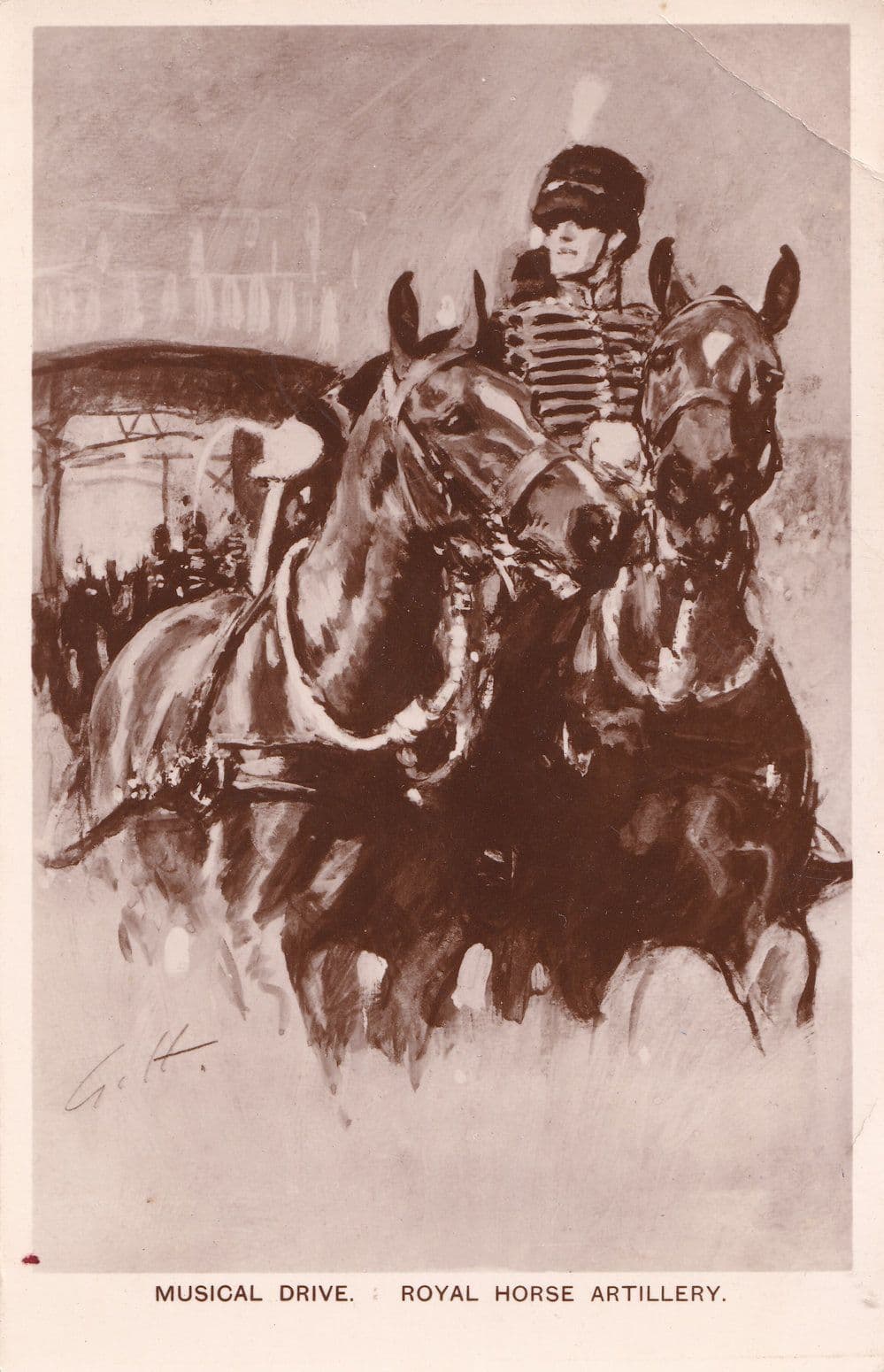 Musical Drive Royal Tournament Horse Artillery RPC Postcard