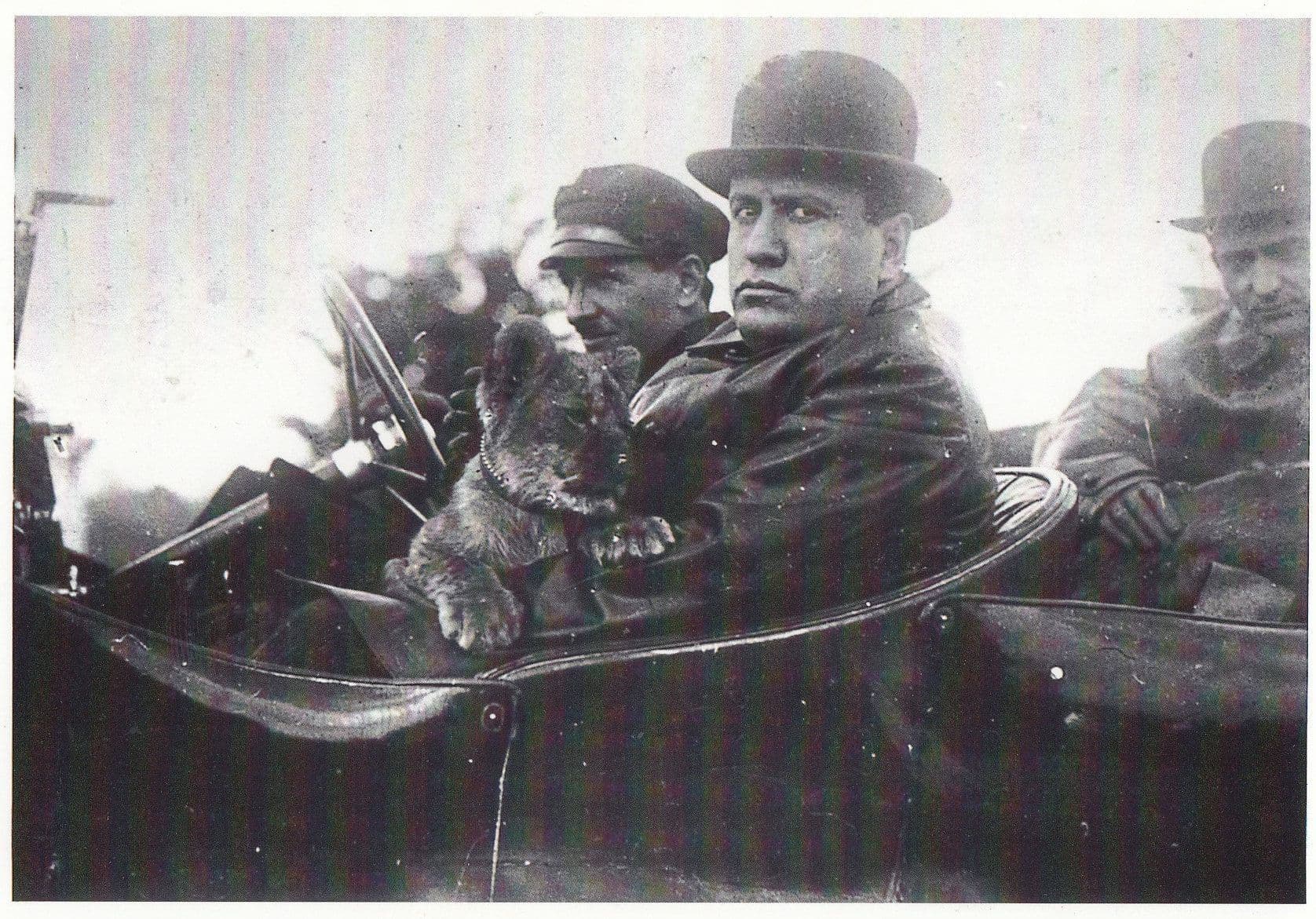 Mussolini With Aldo Finci Pet Tiger Cub Lion Fascism Art Photo Postcard