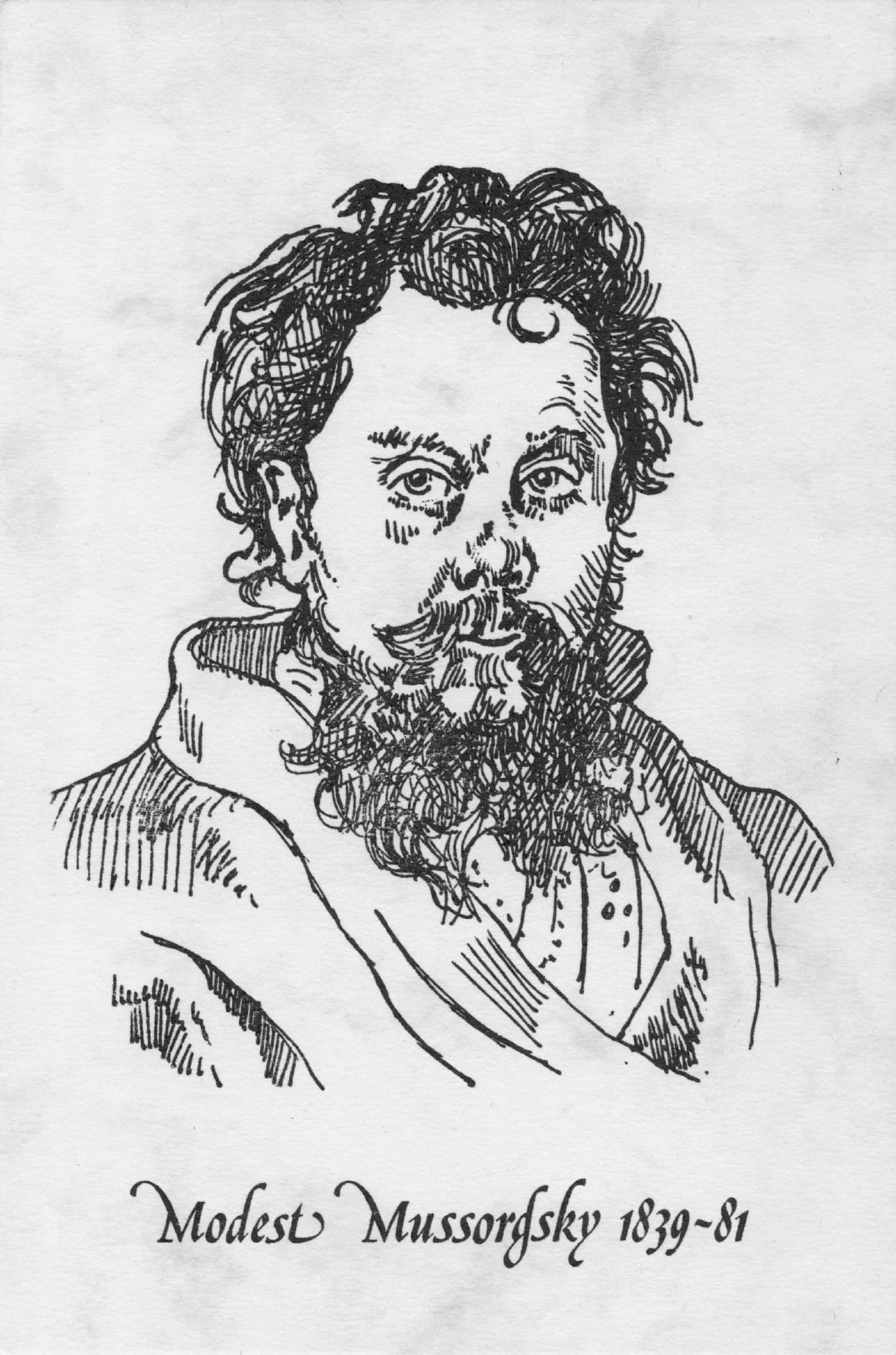 Mussorgsky Russian Classical Composer Artist Sketch Postcard