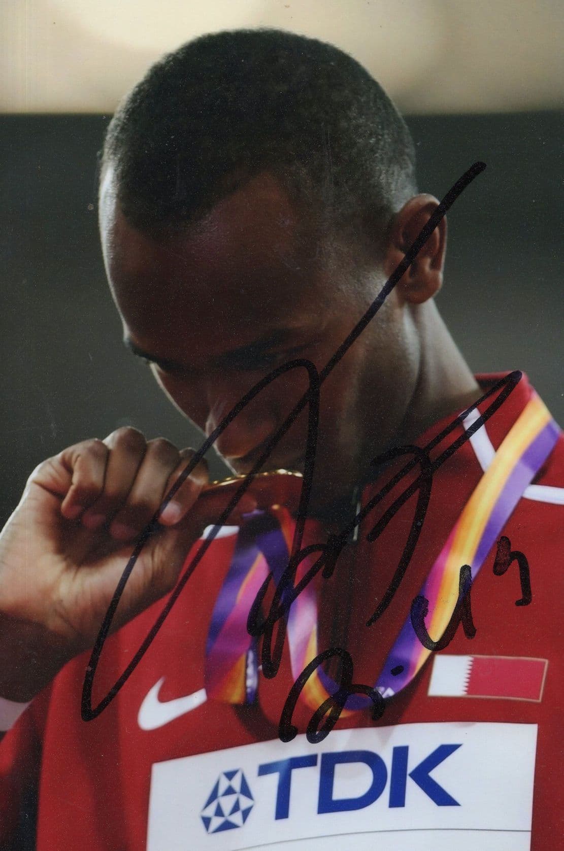 Mutaz Essa Barshim Arabic Olympic Games Athlete Hand Signed Photo