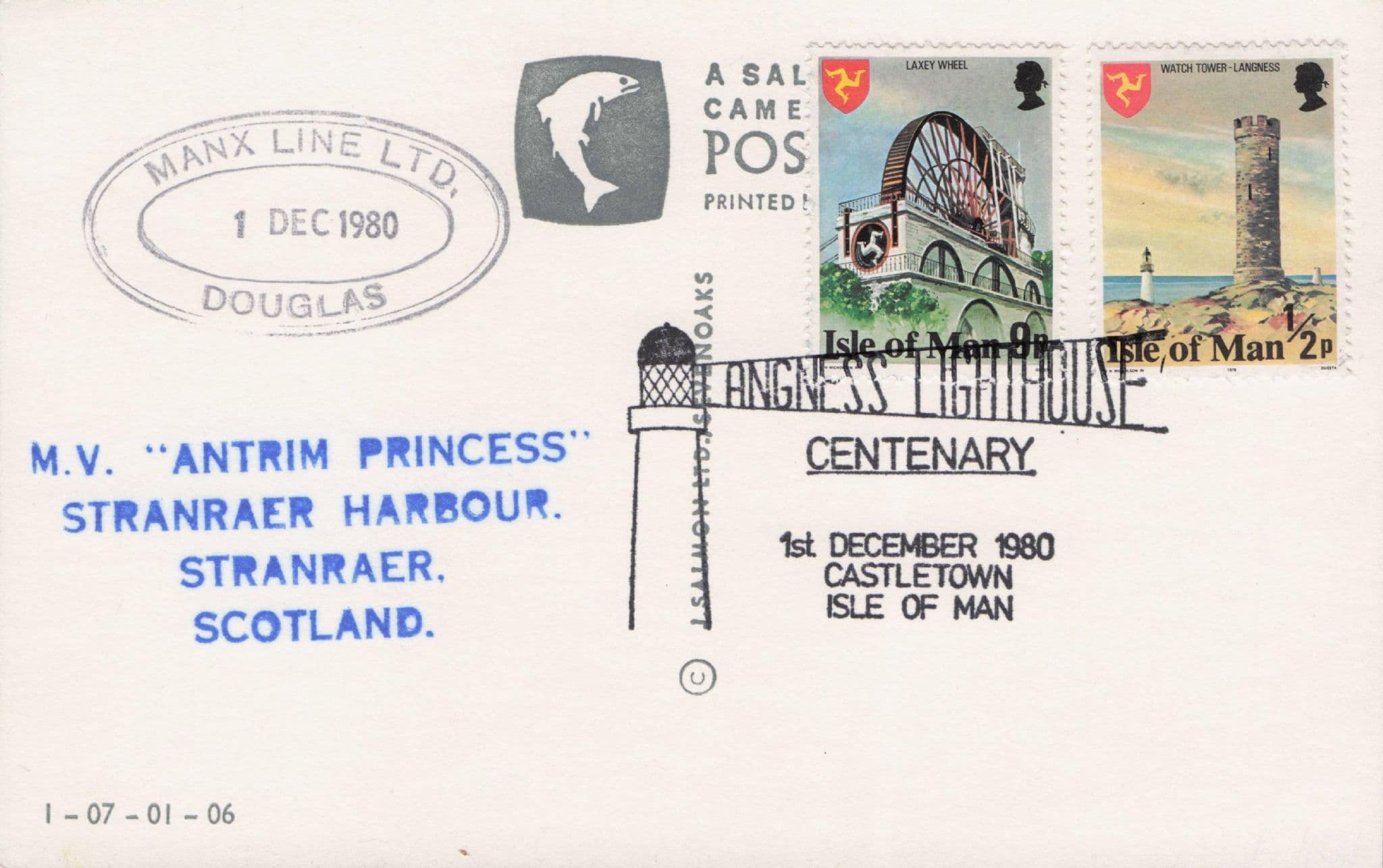 MV Antrim Princess Isle Of Man Ship Douglas Scotland FDC Postcard
