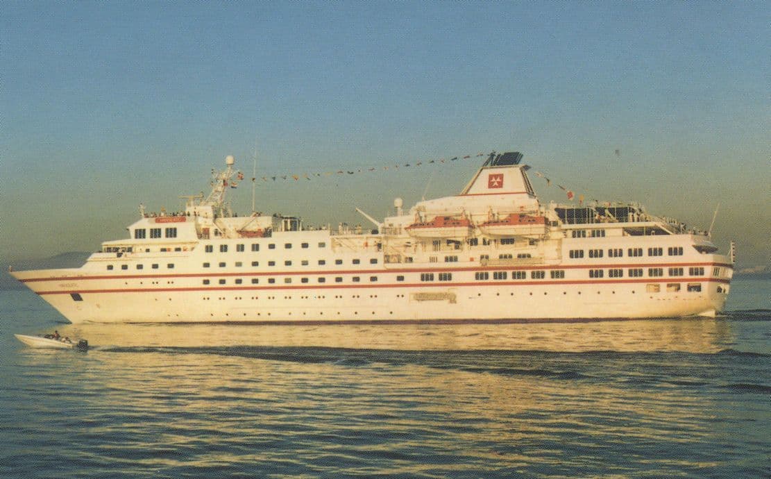 MV Hanseatic Hamburg Atlantic Line Ship Rare Fujichrome Postcard