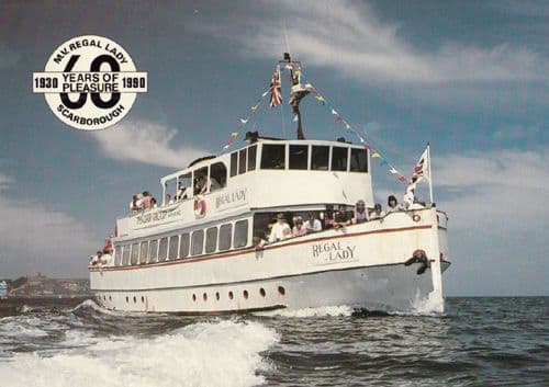 MV Regal Lady Ship Ferry Scarborough 1990 Postcard